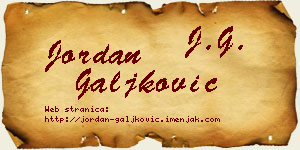 Jordan Galjković vizit kartica